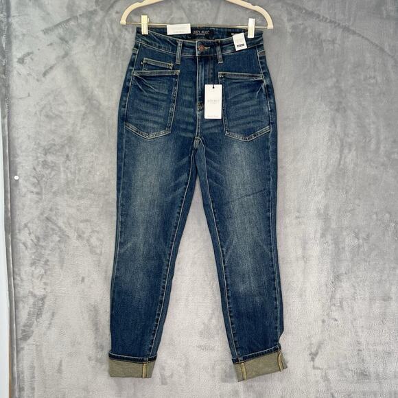 Judy Blue Relaxed High Waist Patch Pockets‎ Jeans Sz 26 90s mom Jean Style - Picture 3 of 15